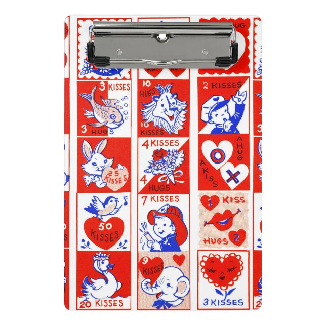 Mini Porte-bloc Valentine Retro Love Hugs Motif (Devant)