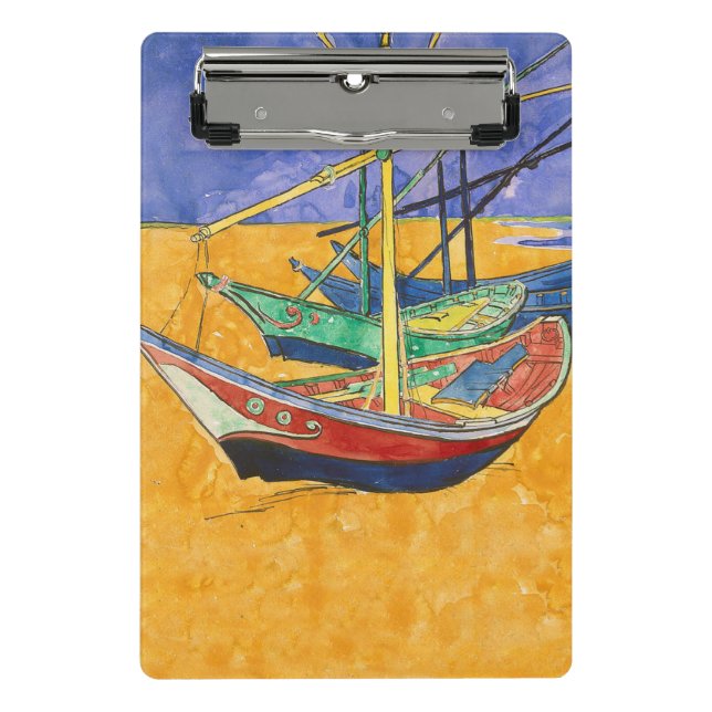 Mini Porte-bloc Van Gogh Bateaux Plage impressionniste (Devant)