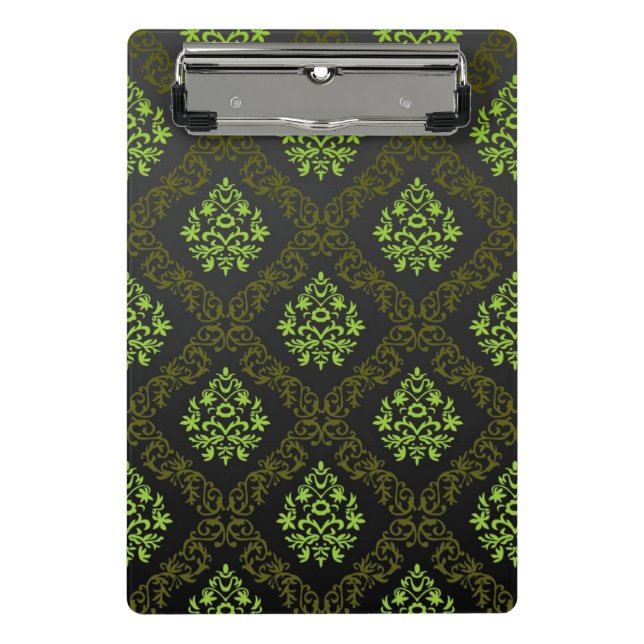 Mini Porte-bloc Vert floral de papier peint (Devant)