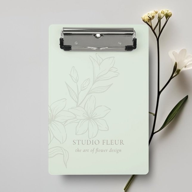 Mini Porte-bloc Vert menthe | Flore minimale chic (Créateur téléchargé)
