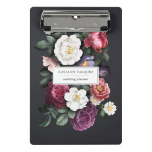 Mini Porte-bloc Vintage Floral foncé Porte - bloc personnalisé