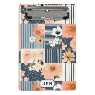 Mini Porte-bloc Vintage Motif de Patchwork Floral - Pastel (10)