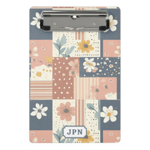 Mini Porte-bloc Vintage Motif de Patchwork Floral - Pastel (11)