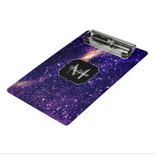 Mini Porte-bloc Violet violet galaxie abstraite Monogramme personn