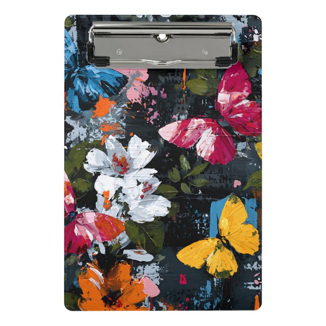 Mini Porte-bloc Vol de papillon abstrait vibrant (2) (Devant)