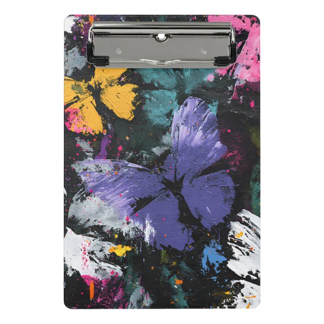 Mini Porte-bloc Vol de papillon abstrait vibrant (7) (Devant)