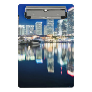 Mini Porte-bloc Vue d'horizon avec la réflexion dans l'eau, Miami