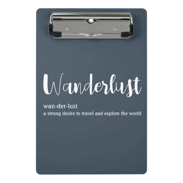 Mini Porte-bloc Wanderlust définition blanc gris bleu couleur (Devant)