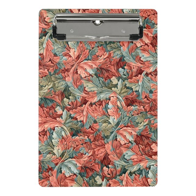 Mini Porte-bloc William Morris Acanthe Rouille Rouge Sauge Vert (Devant)