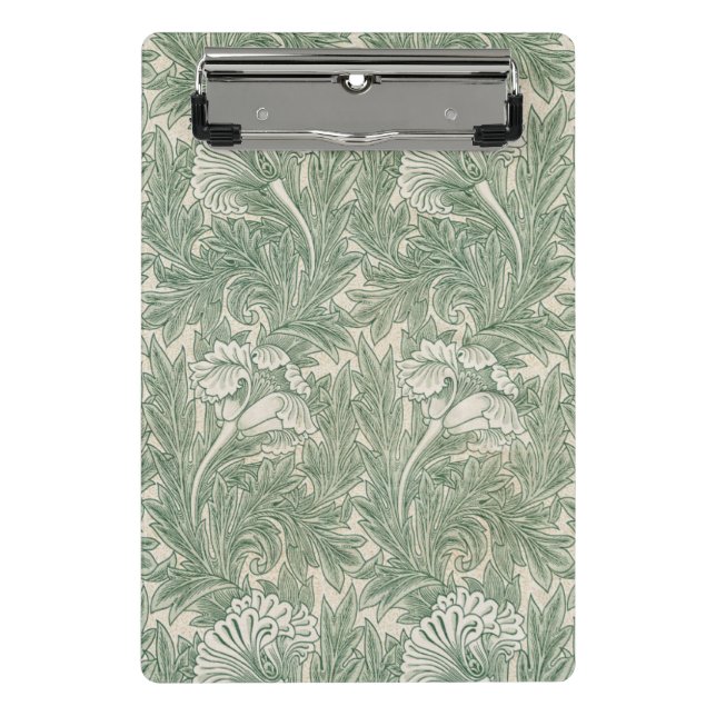Mini Porte-bloc William Morris tulip fond textile vert (Devant)