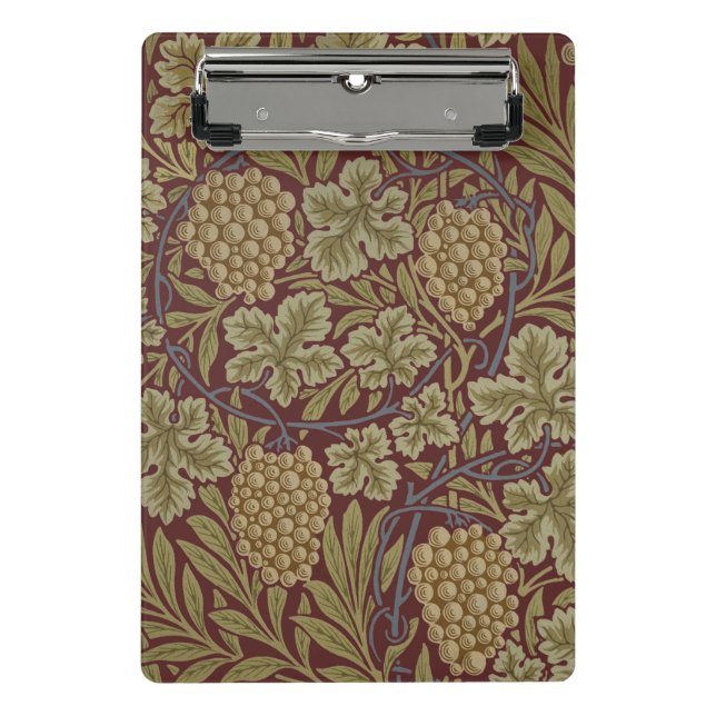 Mini Porte-bloc William Morris Vine Grappe Rouge Vert Art (Devant)