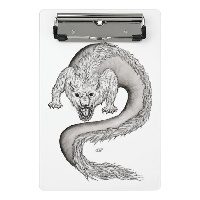 Mini Porte-bloc Wolfdragon design noir et blanc (Devant)