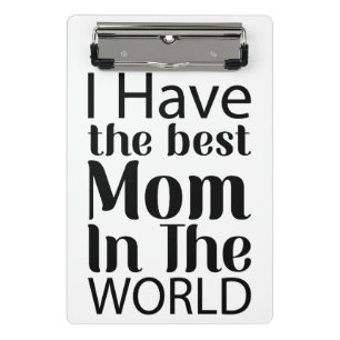 Mini Porte-bloc Worlds Best Mom Élégant noir et blanc Script