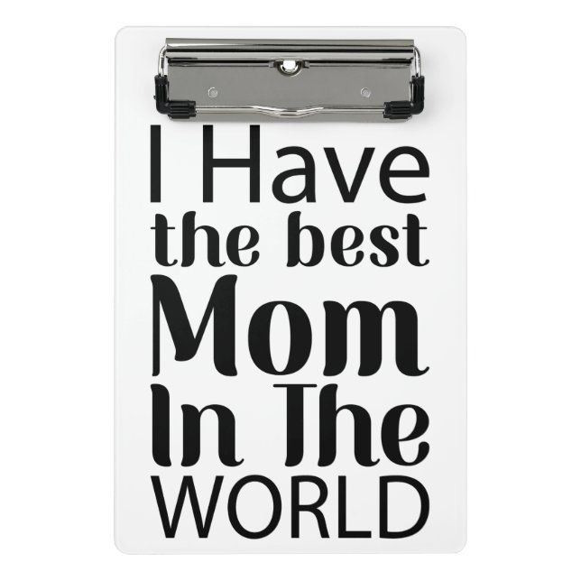 Mini Porte-bloc Worlds Best Mom Élégant noir et blanc Script (Devant)