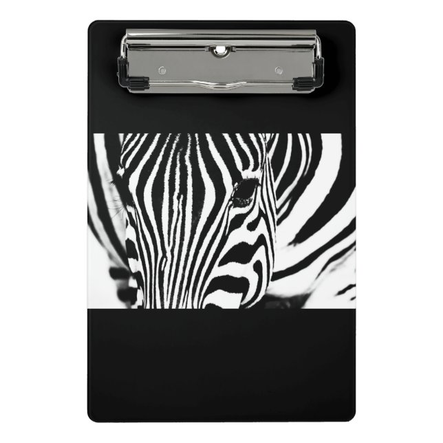 Mini Porte-bloc Zebra portrait noir et blanc (Devant)