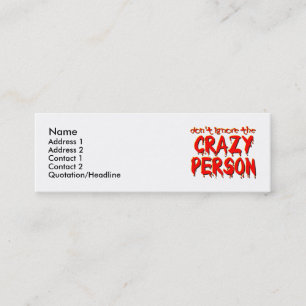 Mini Profil / Carte de visite drôle de personne folle