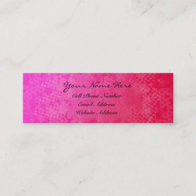 Mini Profil grunge et carte de visite de rage rose (Devant)