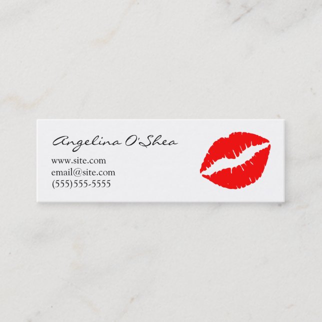 Mini Red Lipstick Carte de visite maigre (Devant)