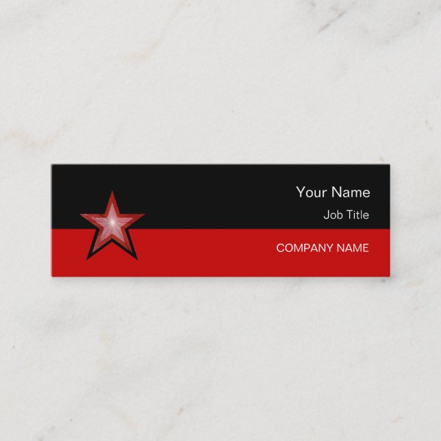 Mini Red Star carte de visite rouge noir maigre (Devant)