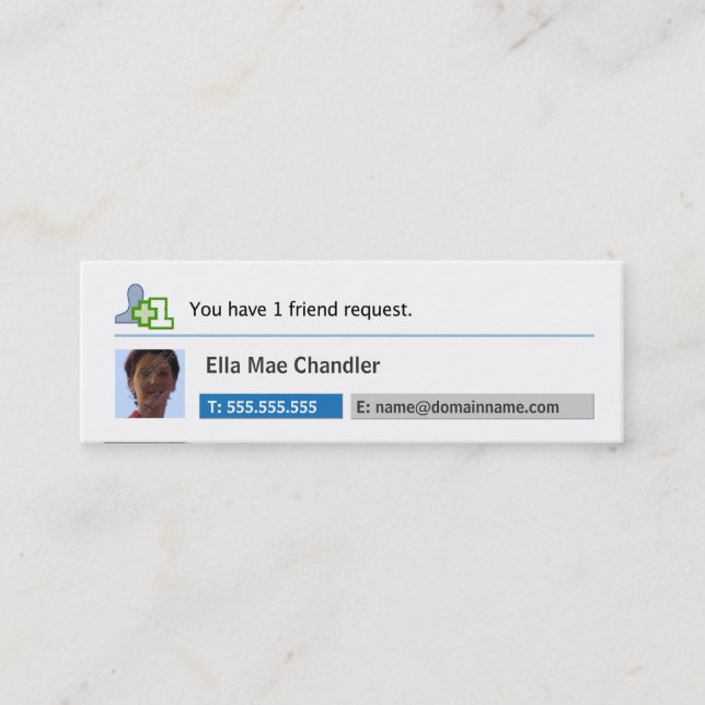 Mini Réseau social - Carte de visite de profil (Devant)