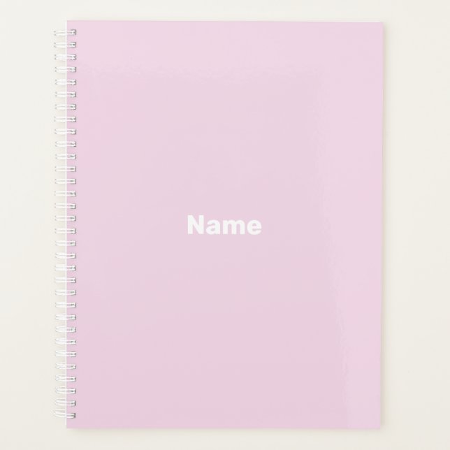 Mini-rose clair nom personnalisé année monogramme (Devant)