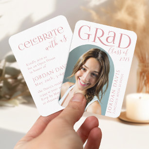 Mini rose moderne Arch Photo invitation