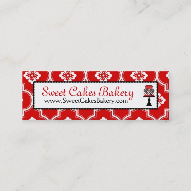 Mini Rouge maigre de carte de visite de gâteau doux (Devant)