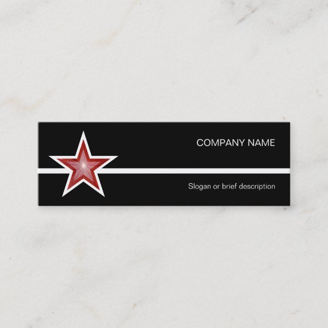 Mini Rouge Star ligne blanche carte de visite noir maig (Devant)