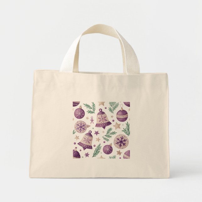 Mini Sac Cadeau de Noël Violet (Devant)