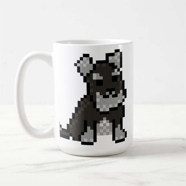 Mini Schnauzer Pixel Art Mug (Gauche)