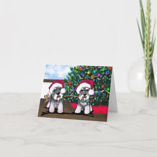 Mini Schnauzers - Carte de Noël (Devant)