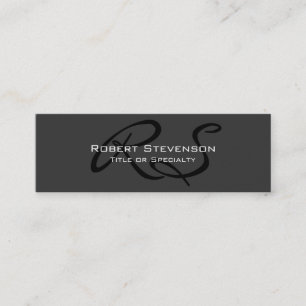 Mini Script de Charme gris mince Carte de visite Monogr