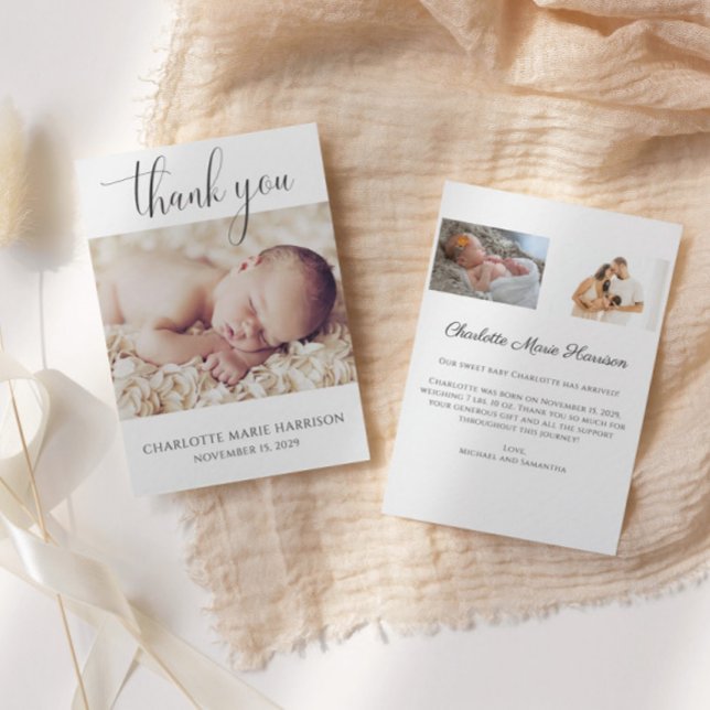 Mini-script photo nouvelle carte Faire-part bébé (Créateur téléchargé)