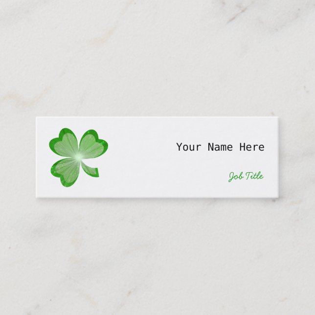 Mini Shamrock Blanc carte de visite côté maigre (Devant)