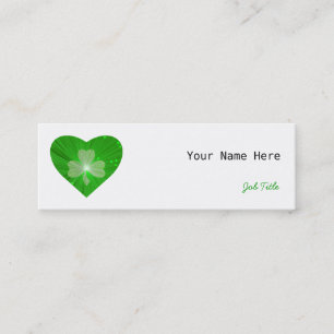 Mini Shamrock Coeur carte de visite côté blanc