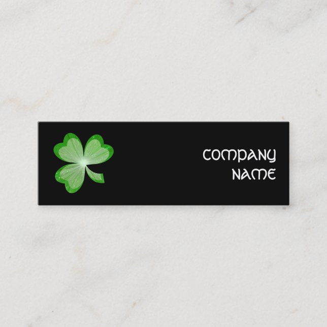 Mini Shamrock noir carte de visite maigre (Devant)