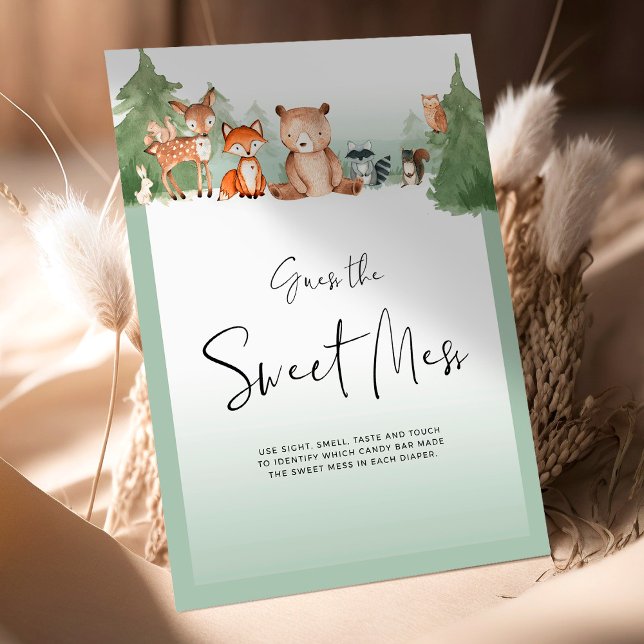 Mini Signe Baby shower Boisé Devinez Le Mess (Créateur téléchargé)