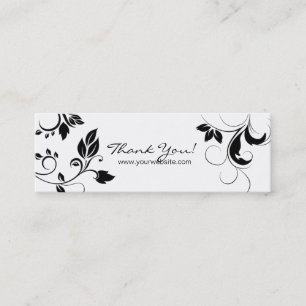 Mini Signet floral blanc noir 3 de carte de visite de
