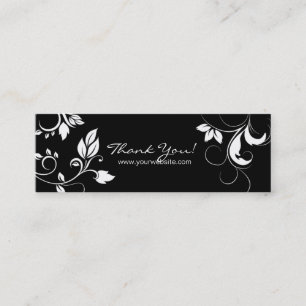 Mini Signet floral blanc noir de carte de visite de