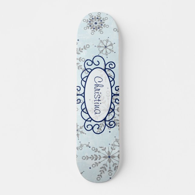 Mini skateboard parties scintillant Snowflake (Devant)