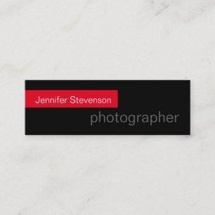Mini Skinny Black Red Carte de visite de photo tendance