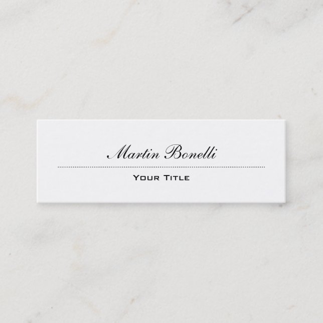 Mini Slim Black & White Carte de visite tendance (Devant)