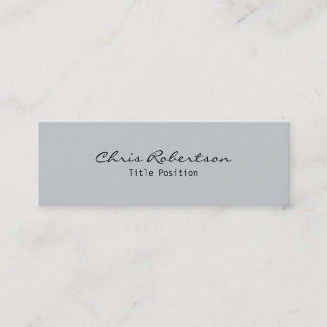 Mini Slim Grey Moderne tendance Carte de visite élégant (Devant)