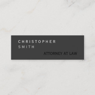 Mini Slim Modern Grey Attorney at Law Carte de visite