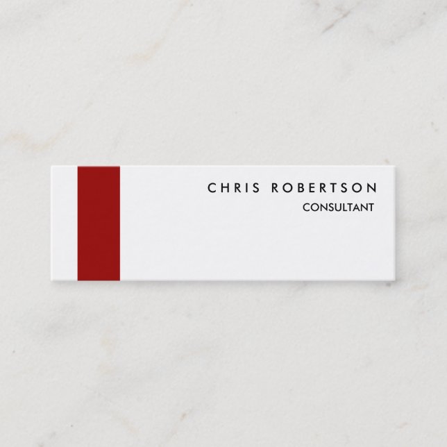 Mini Slim noir blanc rouge rayure Carte de visite chic (Devant)