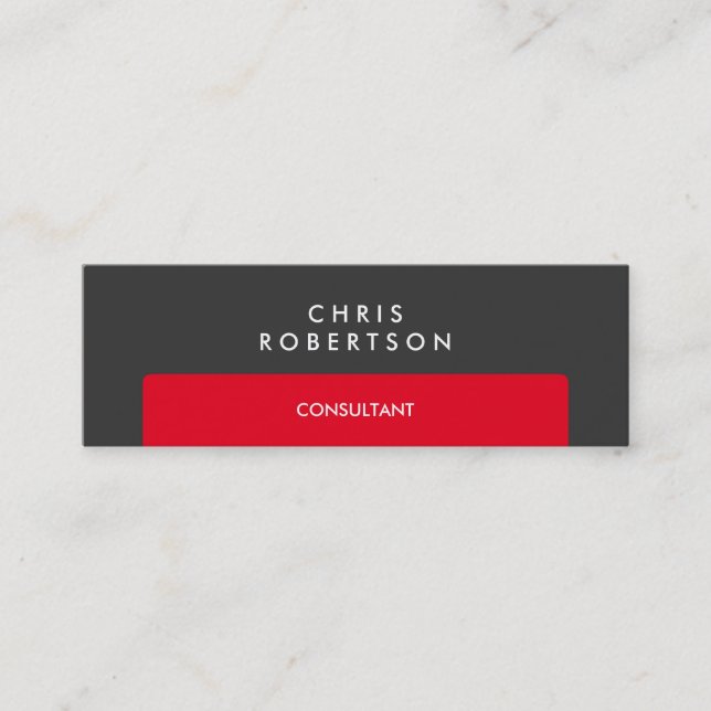 Mini Slim Professional Gris rouge Carte de visite de ba (Devant)
