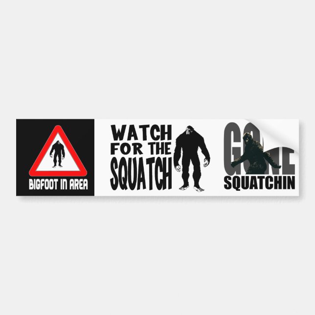 Mini Stickers de pare-chocs 3 en 1! Squatch ou Big (Devant)