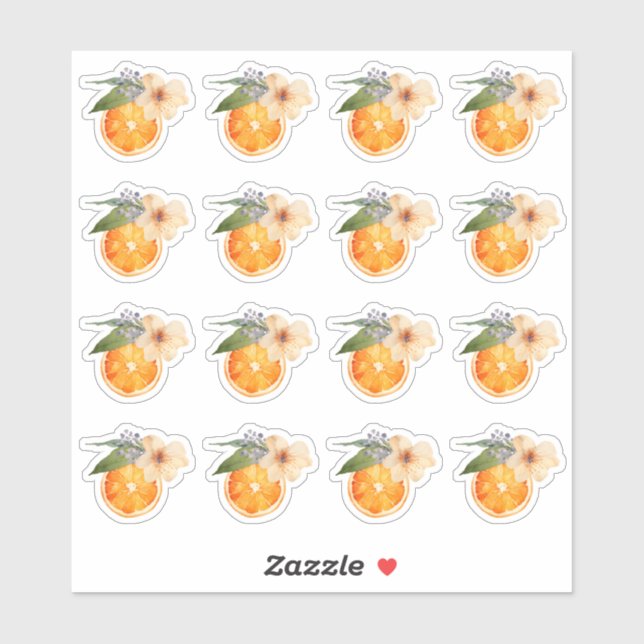 Mini Stickers Orange Blossom Watercolor (Feuille)
