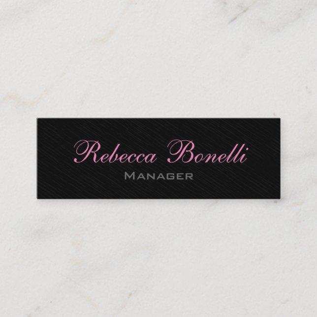 Mini Style fin rose gris noir Carte de visite Gestionna (Devant)