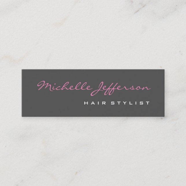 Mini Stylet Cheveux mince Script Carte de visite rose g (Devant)
